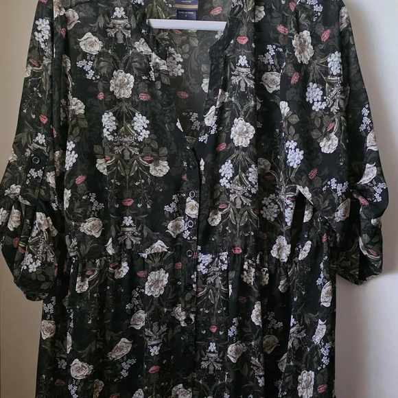 Torrid Outlander Lexie Floral Chiffon Hi-Lo Babydoll Tunic - Picture 12 of 16